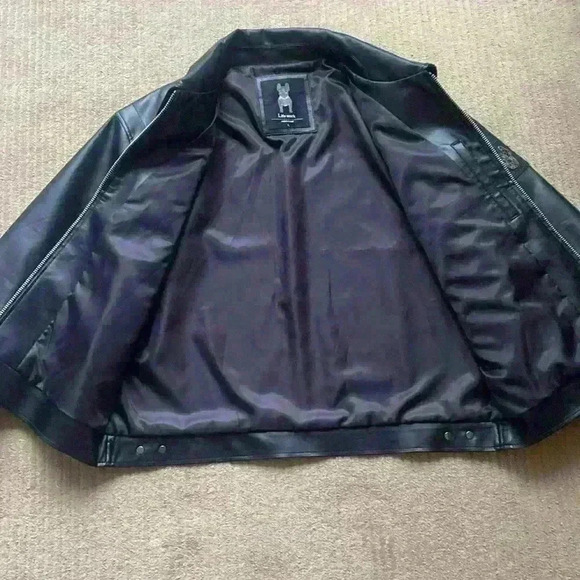 LifeWork Oversized Faux Leather Jacket Black, full length, size L. - Picture 5 of 10